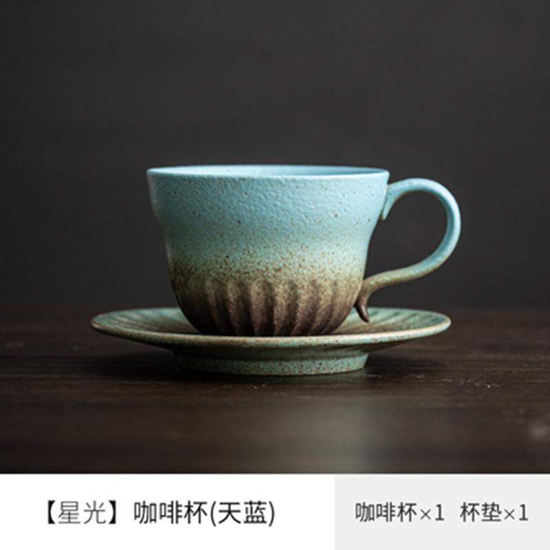 Creative Hand-Squeezed Ceramic Cup Retro Pleated Cup Coarse Pottery Imitation Paper Cup Irregular Coffee Cup Niche Mug