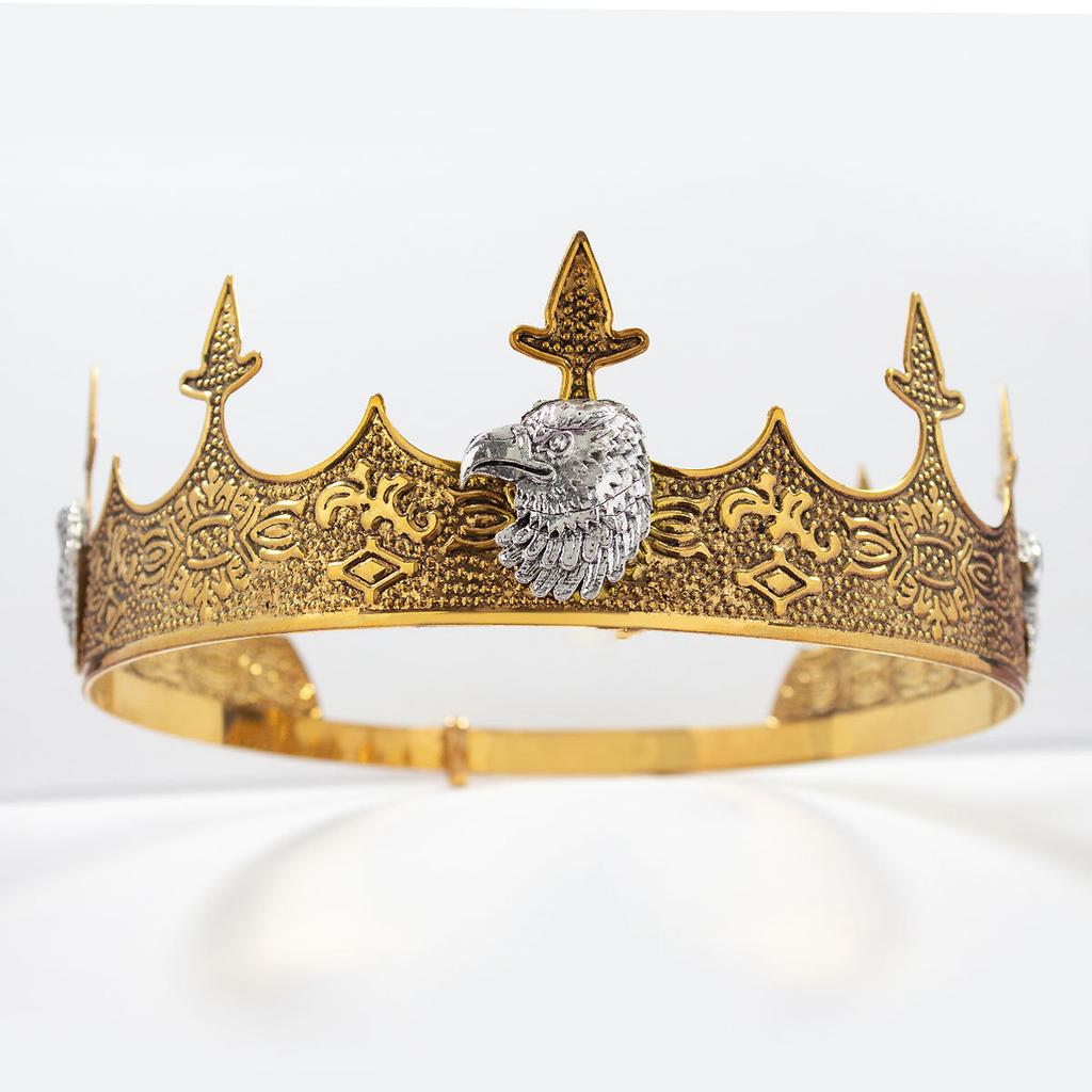 Royal Men's Round Crown Prince Crown Crown Wedding Birthday Ball Party Halloween Decoration Bridal Universal