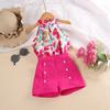 Kids Printed Hanging Neck Top Shorts Set