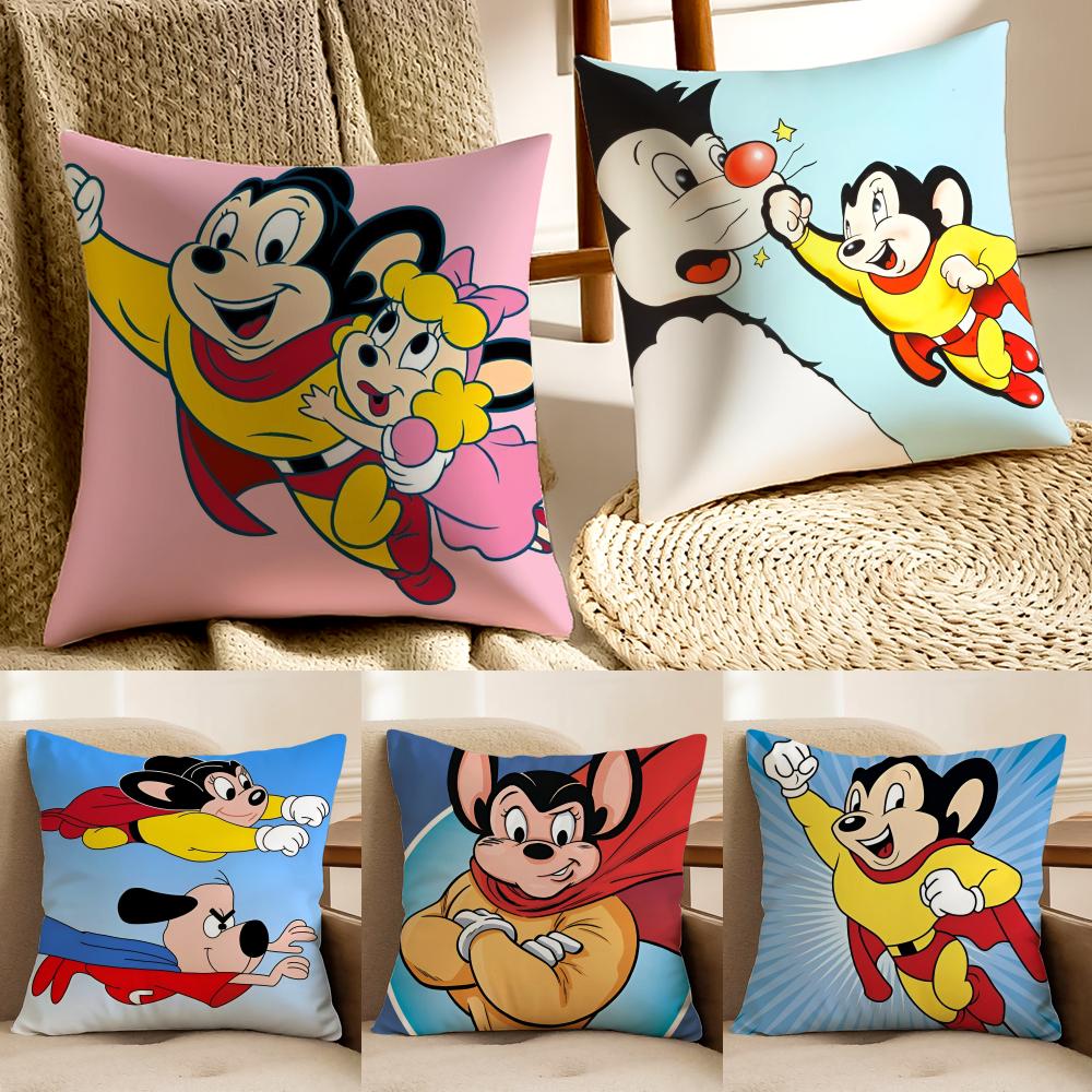 Cartoon TThe Mighty Mouse Playhouse Cushion Cover Pillowcase Antidustmite living Room Sofa Decor Cushion Room