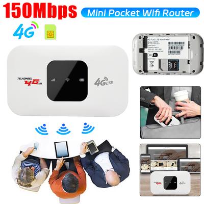Беспроводной WiFi-роутер 4G LTE, 150 Мбит/с, Мини-карманный WiFi-роутер, Беспроводной модем со слотом для SIM-карты, Наружная мобильная точка доступа WiFi-устройство