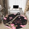 1pc Paris Eiffel Tower Art Carpet for Office Non Slip, Round Carpet, Soft & Comfortable, Carpet for Office, Lightweight Round Floor Mat
