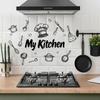 1 Piece Creative Kitchen Utensils Pattern Self-Adhesive Wall Sticker PVC Waterproof Home Decor Art for Kitchen Dining Room