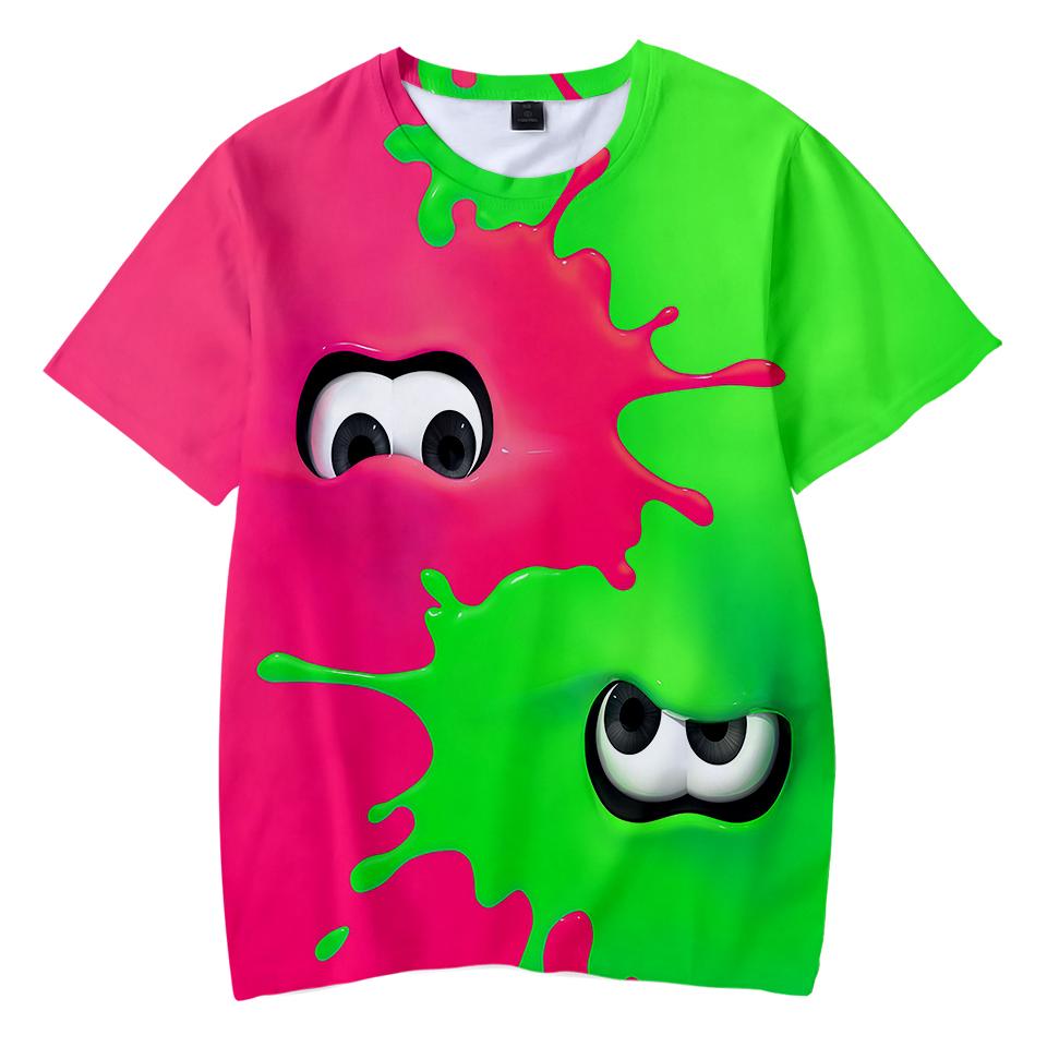 Горячая игра Splatoon 3D Печать Детская футболка Летняя мода Повседневная Мультфильмы Футболка Мальчик Девочка Унисекс Детская одежда Футболка Топы