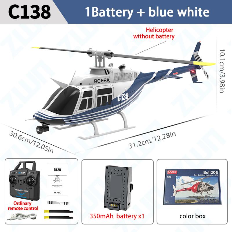 C138 PRO RC Helicopter 2.4G 6-Aixs Gyroscope 6CH Altitude Hold Optical Flow Brushless Remote Control Helicopter Toy VS Brush ERA