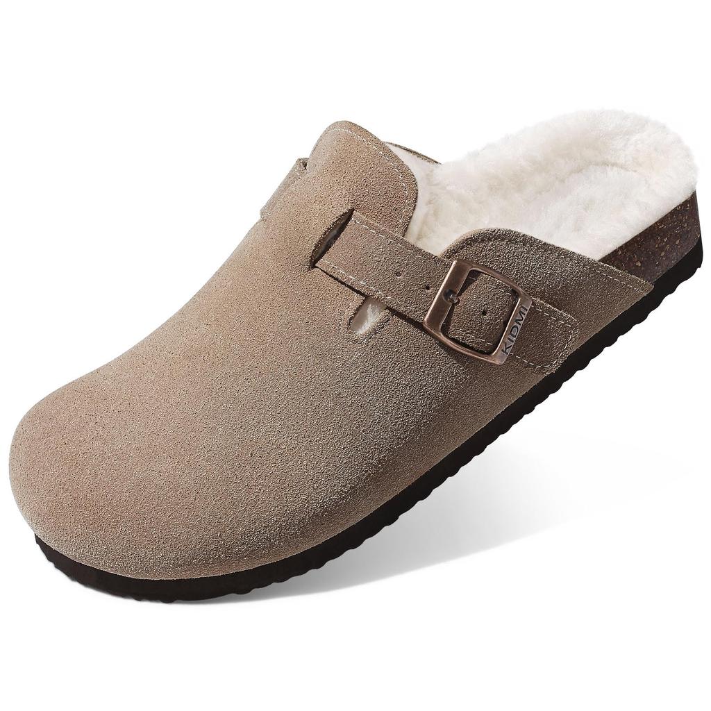 Fashion Cretsar Women's Suede Clogs Fashion Leather Mules Cork Footbed Sandals Potato Shoes New Men Lady Clog Slippers with Arch Support