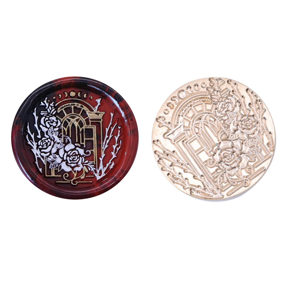 Восковая медная головка с рисунком окна, серия, винтажная ремесленная запечатывающая головка для открыток, конвертов, свадебных приглашений, подарочной упаковки