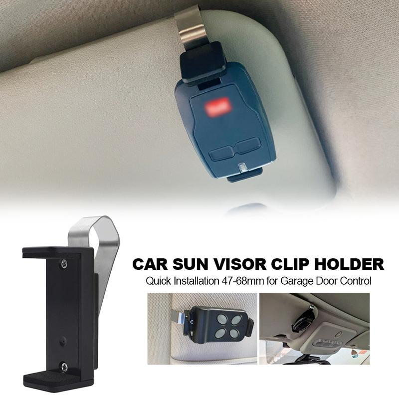 Universal Car Keychain Sun Visor Clip Holder 47-68mm Fit for Garage Door Remote Control Barrier Opener Quick Installation