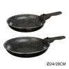 Set of 2 Stone Frying Pans 24 and 28 Cm + Removable Handle Secret De Gourmet