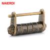 Antique Padlock Vintage Bronze Retro Combination Password Lock Jewelry Box Padlock Hardware