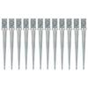 VidaXL Ground Stakes 12 Pcs Silvery 8x8x76 Cm Galvanized Steel