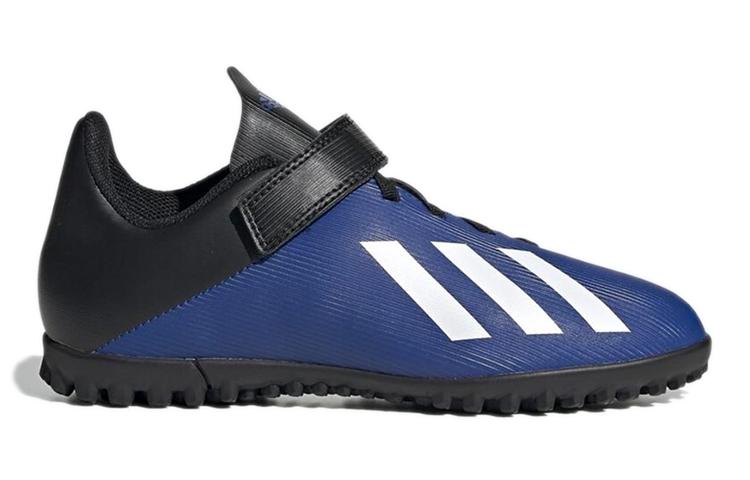 adidas X 19.4 TF K Круглый носок Устойчивые к истиранию Низкие детские футбольные бутсы Синий Черный Детские FW1064
