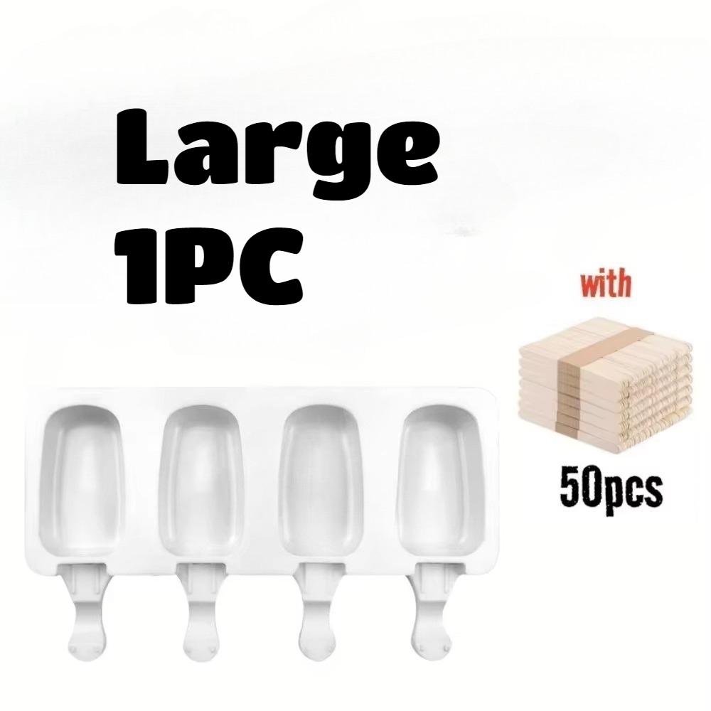 Силиконовая форма для мороженого Домашний аппарат для эскимо Многоразовая форма для кубиков льда DIY Домашний десерт Морозильная камера Форма для изготовления льда С палочками