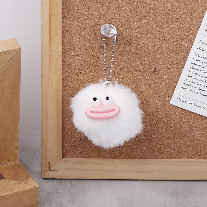 Милый мультяшный сосисочный рот волос мяч брелок плюшевый смешной мини большой рот кукла кулон брелок рюкзак сумка автомобиль кулон