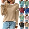 Women's Fashion Round Neck Imitation Sweater Long Sleeve Colour Block Loose Top