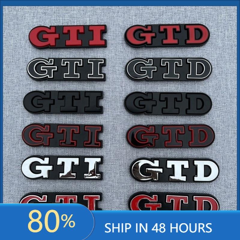 BRZ1 For VOLKSWAGEN VW GTI 3D Metal Front Grille GTD Logo Emblem Rear Trunk Badge Stickers For Volkswagen VW Golf 2 4 5 6 7 R MK2 MK3 im2