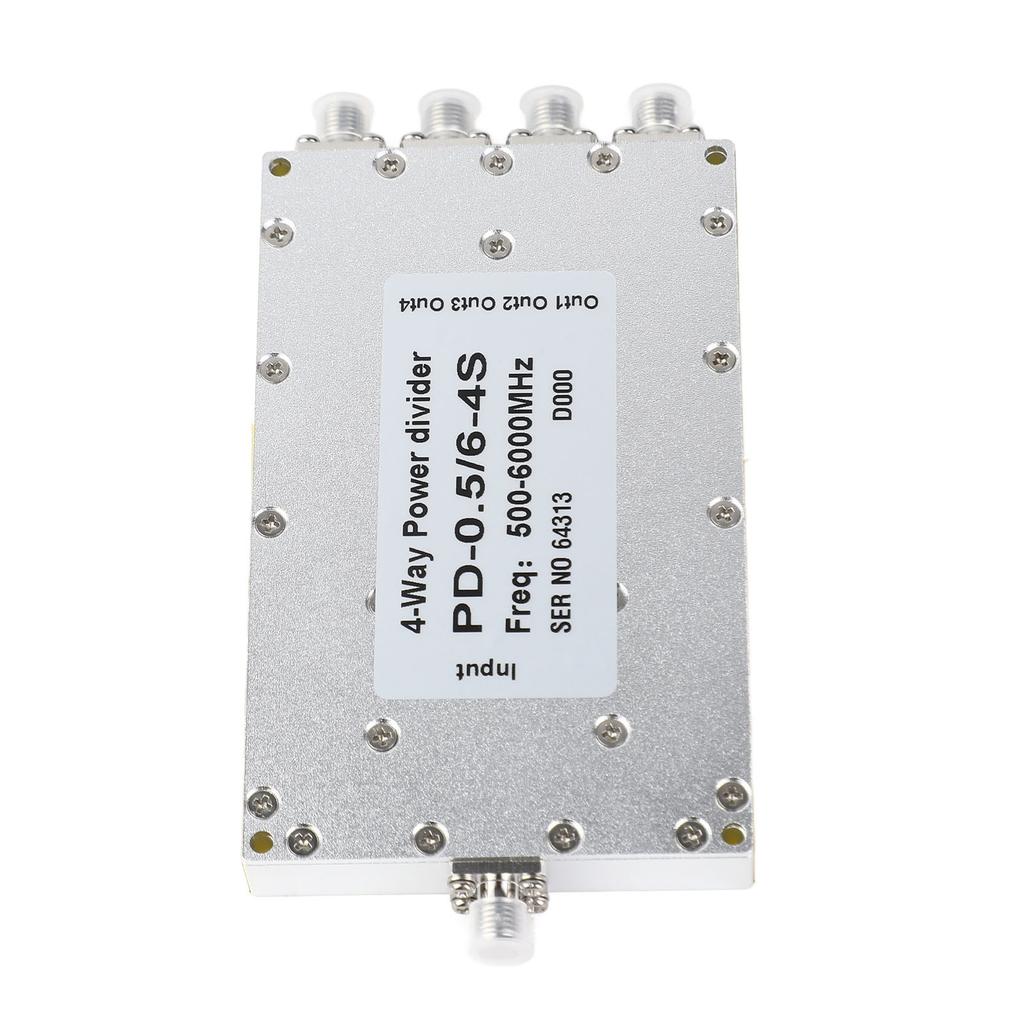 4-полосный делитель мощности SMA, от 500 до 6000 МГц, малая вносимая потеря, микрополосковый делитель мощности SMA с высоким коэффициентом усиления