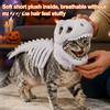 Glow in The Dark Pet Costume Dinosaur Skeleton Costume, Soft Plush T-Rex Halloween Cosplay Apparel for Small Dogs Outfit, Funny Cats Clothes