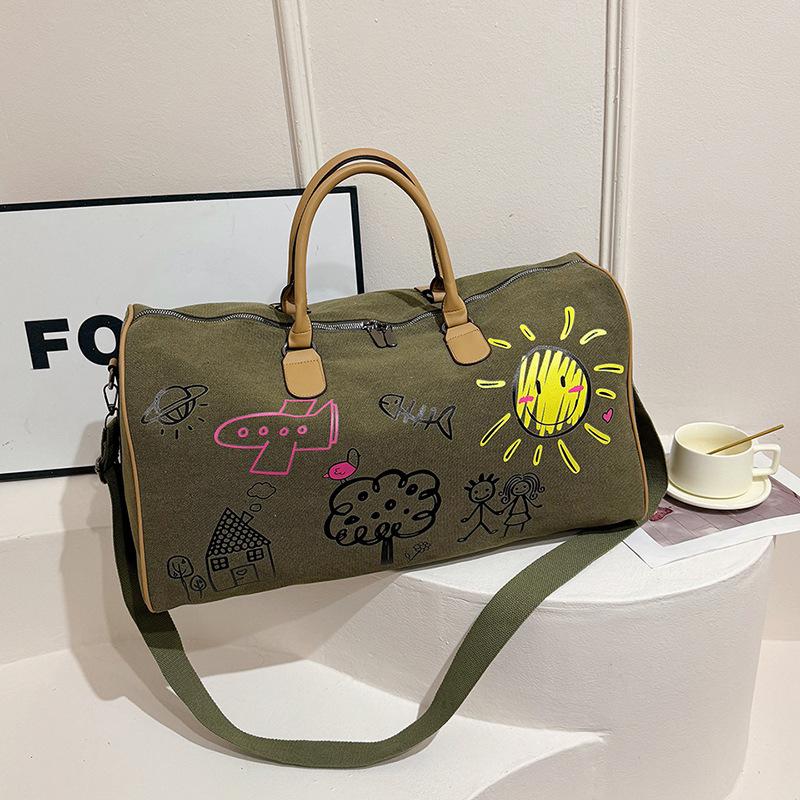 Женская парусиновая дорожная сумка большой вместимости, студенческая сумка для хранения в общежитии, женская дорожная сумка для ручной клади