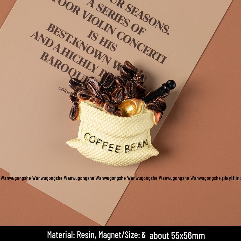 Скандинавский 3D Магнит на холодильник для игры в корейскую еду - Креативная кофейная серия