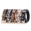 Leopard Print Serpentine Thin Waist Strap Pin Buckle Waistband Trouser Dress Belts Leather Belt