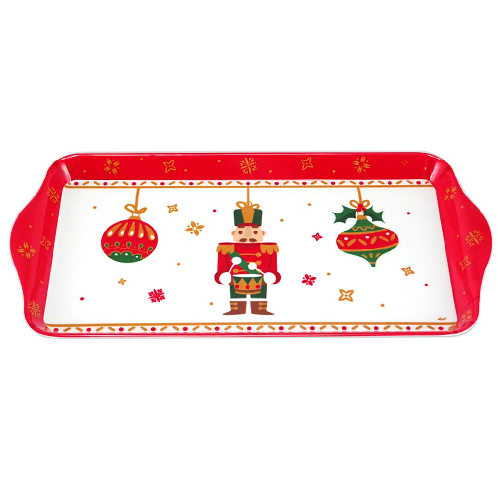 Les Trésors De Lily [A3337] - Melamine Cake Tray 'Nutcracker' Red White - 30x15 Cm