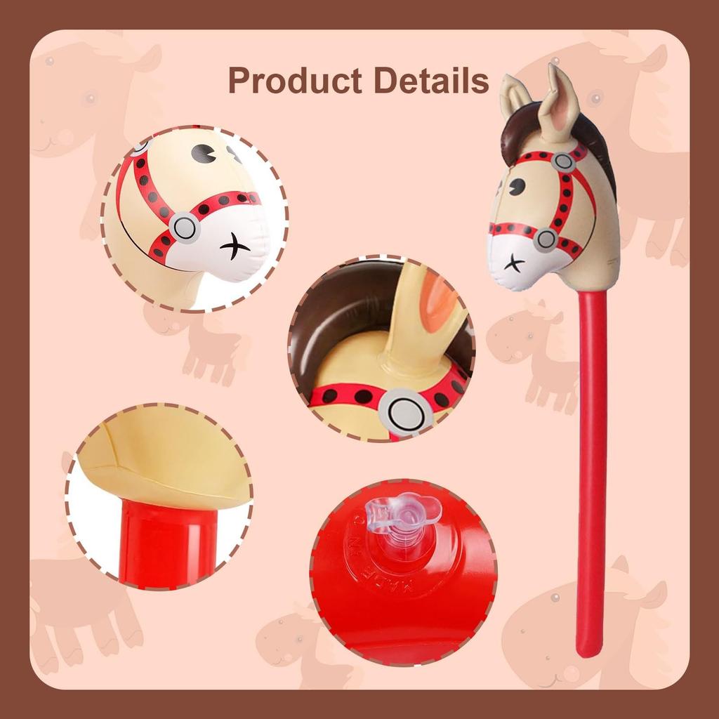 Надувная голова лошади на палочке, костюм лошади, пони/вестерн, ковбой/лошадь, детский душ, украшения для дня рождения, сувениры, 37 дюймов