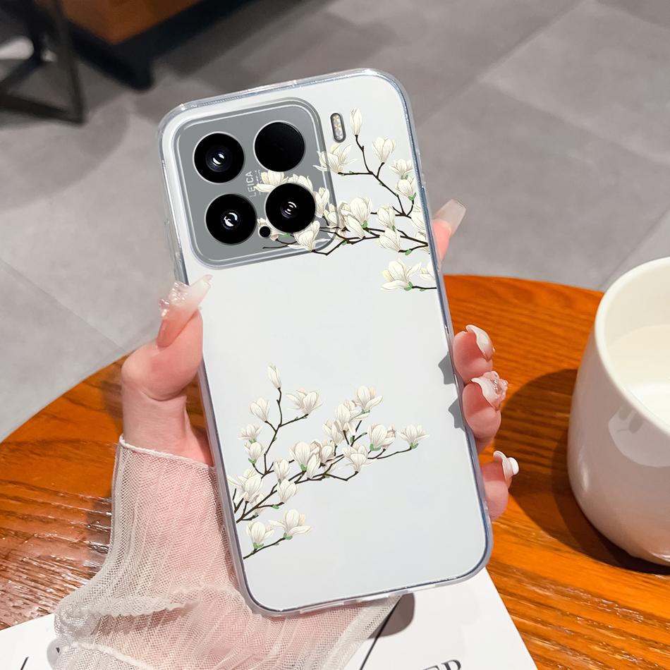 Чехол 'Цветы для отдыха' для Xiaomi 15 Pro, Прозрачные чехлы для телефона, Цветная мягкая задняя крышка для Xiaomi15 15Pro, Силиконовый противоударный корпус