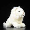 25CM Cute White Lion Plush Doll Simulation African Lion Pillow Lion Animal Plush Toys Xmas Gift for Kids