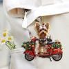 Yousheng Рождественское украшение для автомобиля в виде собаки 2D плоская акриловая подвеска Шарм для зеркала заднего вида Реалистичный щенок Декор для поездки на автомобиле Подарок для любителя щенков