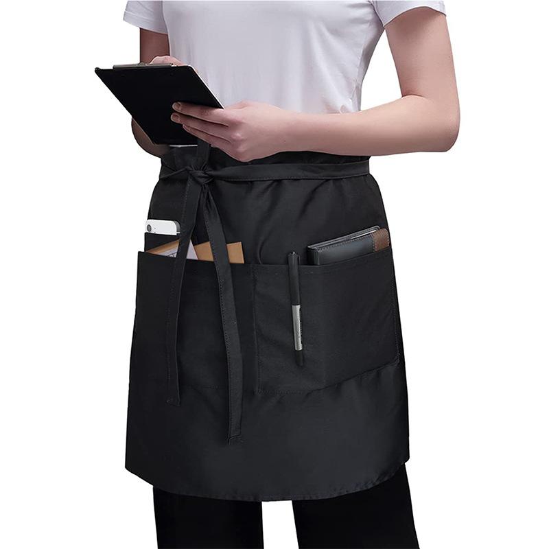 Универсальный унисекс полубюст фартук нагрудник ресторан кухня кофе чай магазин официантка повар униформа талия короткий фартук с карманами