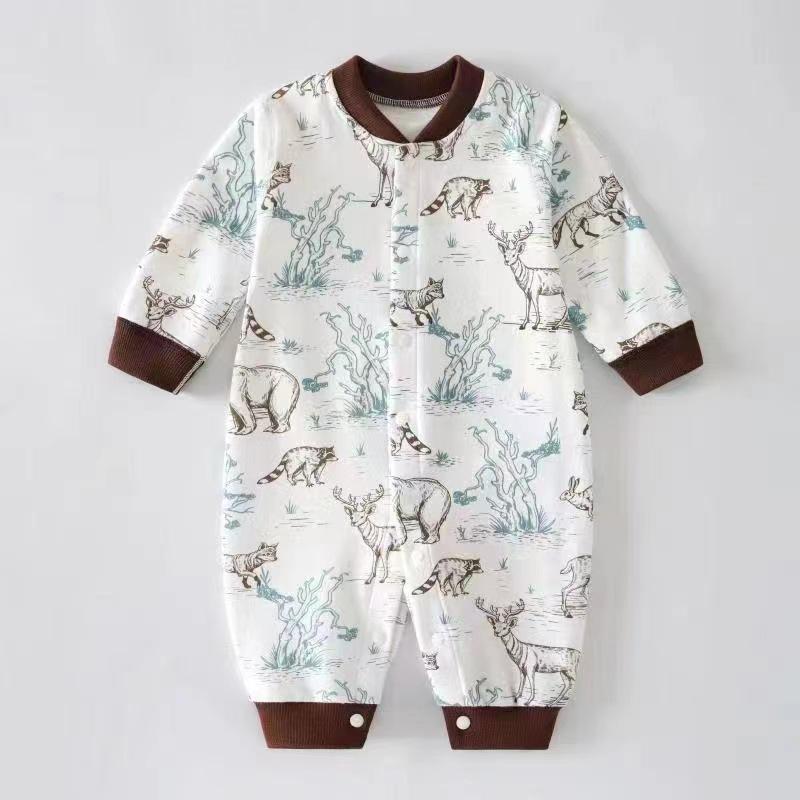 Комбинезон для новорожденных с длинными рукавами 2024 года — супер милый комбинезон на весну/осень для раннего ползания