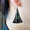 Green Stone Earrings Female Tribal Geometric Drop Dangle Earrings Pendientes Mujer AVE