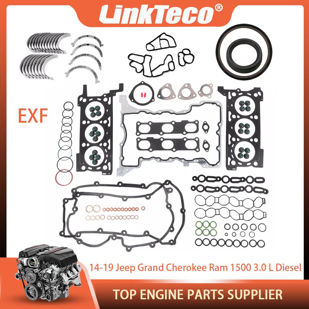 Engine Oil Cooler seal Full Head Gasket Set Main Connecting Rod Bearing Fit 3.0 L T Diesel EXF For Jeep Grand Cherokee 3.0L V6