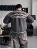 Мужской джемпер с жаккардовым узором Fair Isle, приталенный, с круглым вырезом - Модный осенне-зимний трикотаж