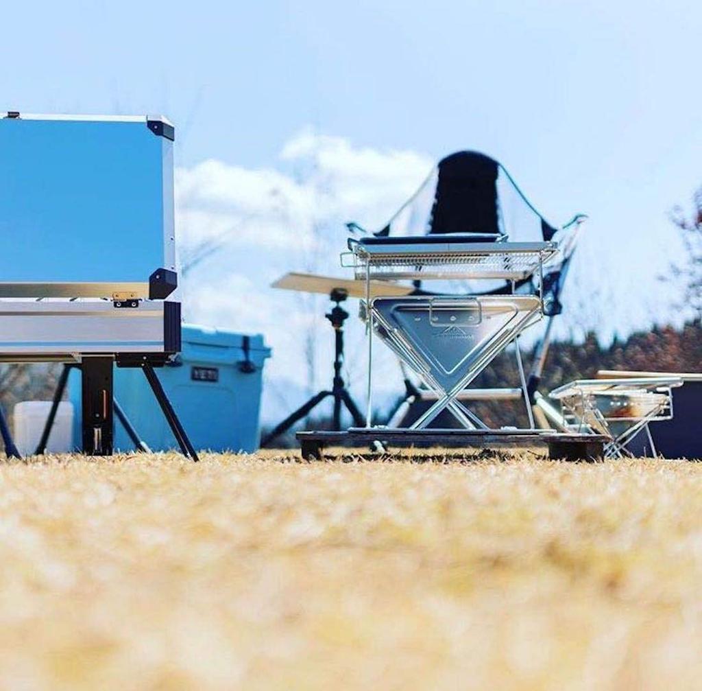 Подставка для костра CAMPING MOON XS, сетка для раскладушки с углем, набор для хранения тарелок, полный комплект для 4 человек X-MINI-Pro.