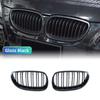Для BMW E60 E61 2003-2009 M5 525i 528i 528xi 530i Глянцево-черная передняя спортивная решетка радиатора в форме почек решетка капота