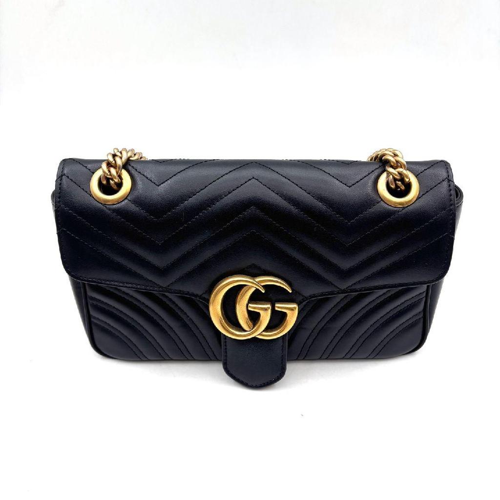 [Pre-Owned] Gucci GG Marmont Small Matelassé Shoulder Bag 'Black' - Very Good #1I5NVWR