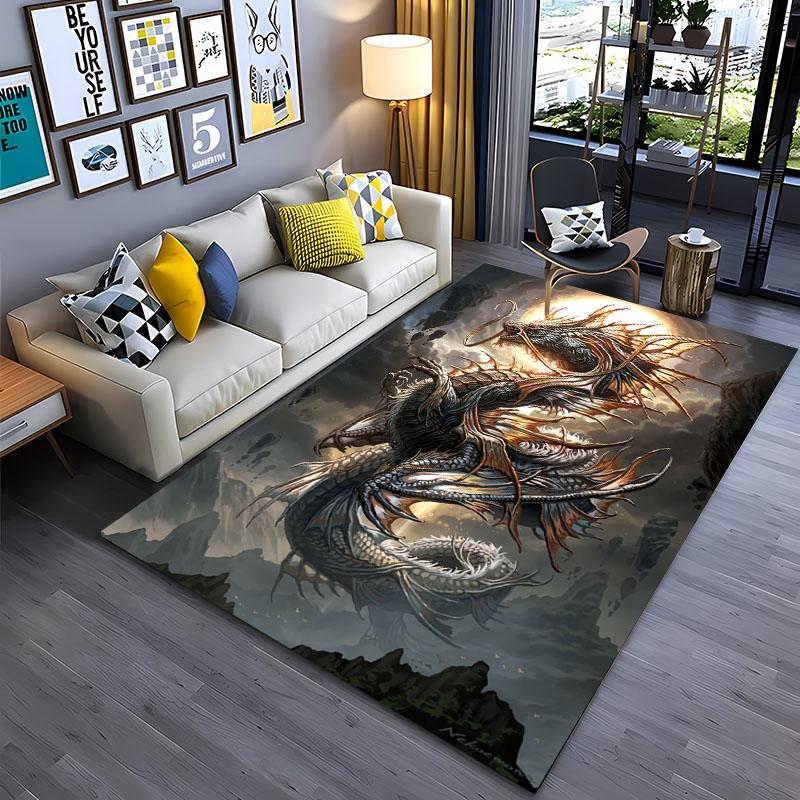 Большой ковер серии 3D с рисунком дракона, коврик для гостиной, украшения спальни, нескользящий напольный коврик для кухни и ванной комнаты, подарок