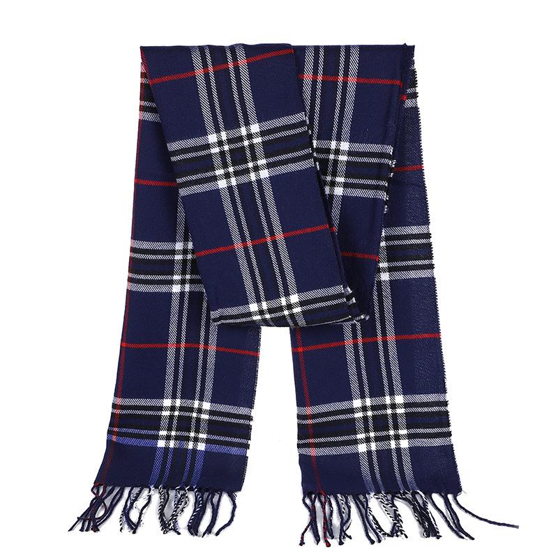 New Autumn And Winter Men'S Versatile Fashion Trend Tassel Scarf Shawl For Warmth Solid Color Thick Wool Good Quality High Cost-Effectiveness