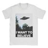 The X Files Movie T-Shirts Men I Want To Believe Novelty Tee Shirt Crew Neck Short Sleeve T Shirts Printed Clothes