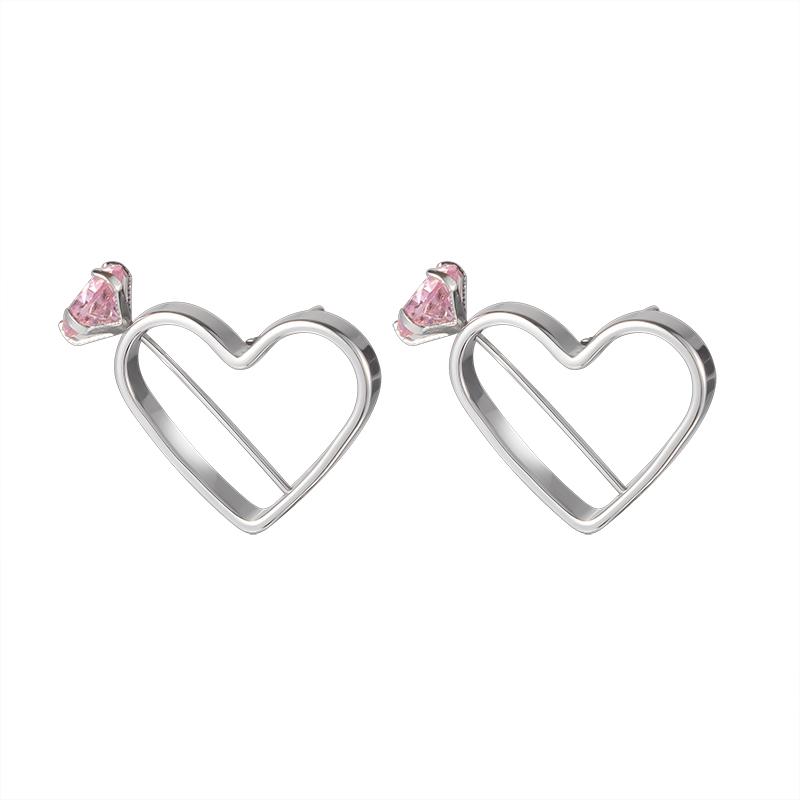 ANENJERY Модные серьги с вырезами в форме сердца для женщин, ювелирные изделия, серебряные серьги, помолвка, подарки для свадебной пары