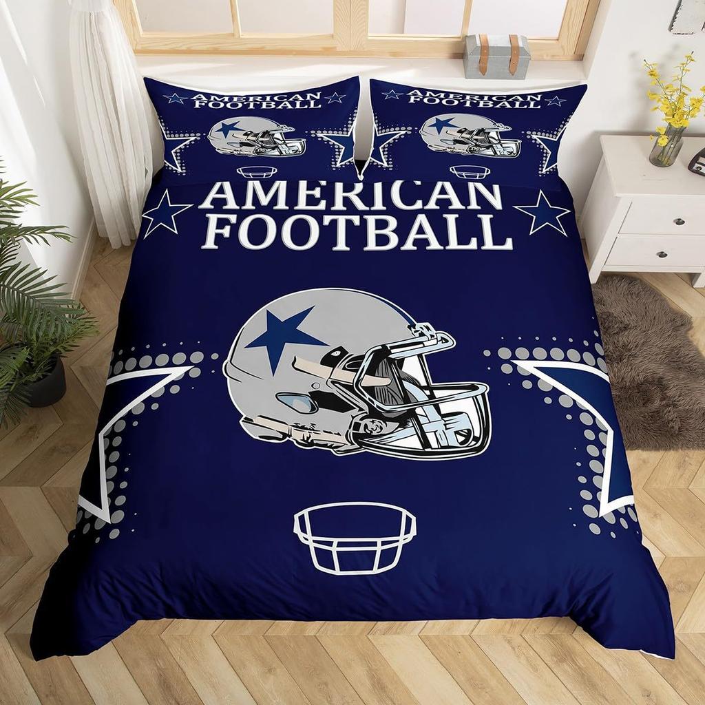 Регби Американский футбол Домашний текстиль Цифровая печать Комплект постельного белья из трех предметов