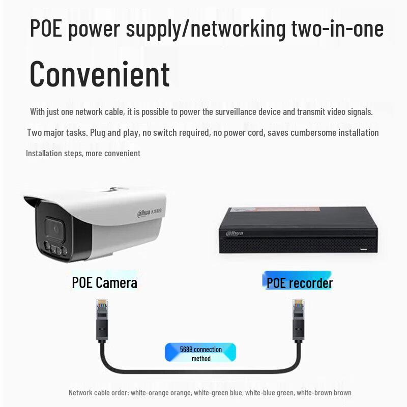 Dahua 4MP PoE Full-Color Night Vision Bullet IP Camera CN plug (adapter included)