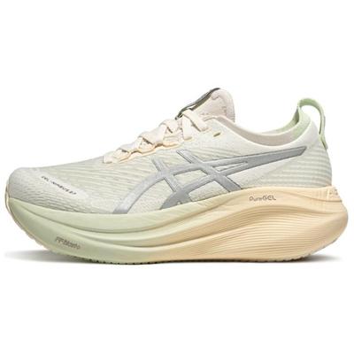 GEL NIMBUS 27 Износостойкие Дышащие Низкие Кроссовки для Бега на Длинные Дистанции Женские Молочно-Белые Кроссовки 1012B874-100