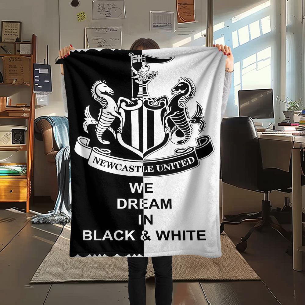 Фланелевое одеяло с принтом логотипа NUFC proter, Высококачественное, Комфортное для всех сезонов, Домашний декор, Тепло и Уют