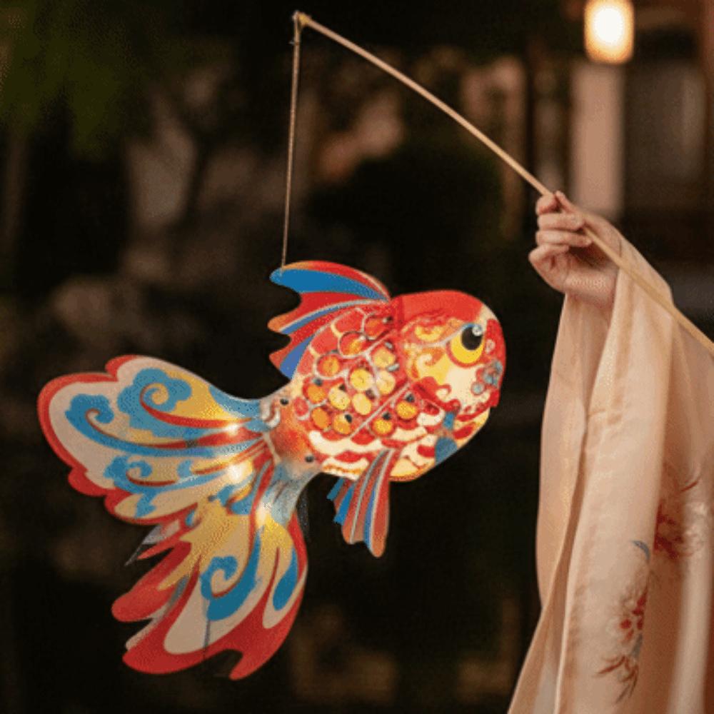 Handmade Goldfish Lantern DIY Traditional Mid Autumn Craft Paper Lamp Kit Autumn