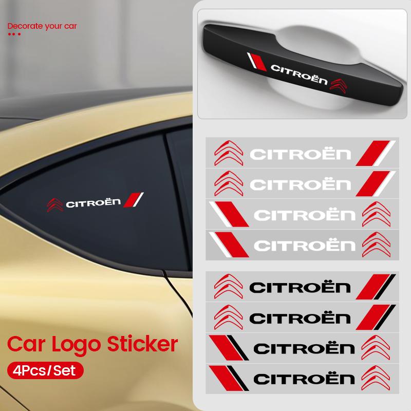 4Pcs Car Door Handle Stickers Tire Rear View Mirror Decals Decoration For Citroen Grand Berlingo Jumper Celysee Xsara Picasso