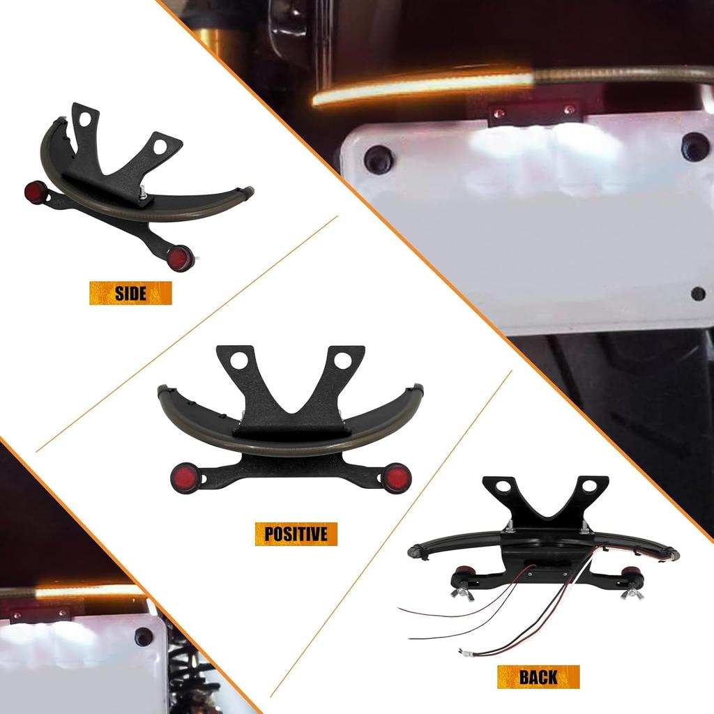 Motorcycle LED Fender Amber Turn Signal Tail Light Bar Tag Bracket Fit For Victory Vegas 8 Ball High Ball Gunner 2003-2017