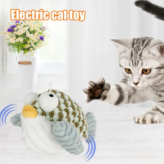 Электрическая игрушка для кошек, плюшевые животные-стимуляторы с вибрацией и щебечущим звуком, активируемая прикосновением, интерактивная игрушка-дразнилка для домашних кошек и собак